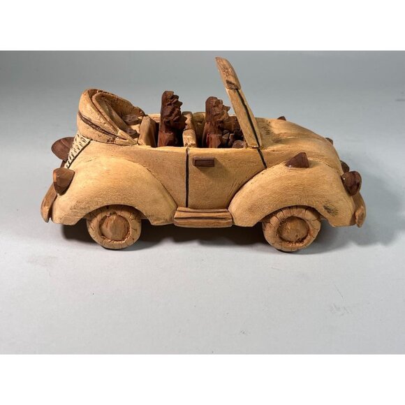 Vintage Ghana African Folkart Carved Wood VW Volkswagen Beetle Cabriolet Conv. - Picture 5 of 7